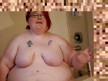 Cute bbw bathtub fat talk