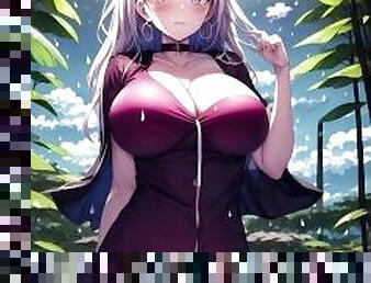 tetas-grandes, masturbación, chorro-de-corrida, polla-enorme, madurita-caliente, paja, sucio, primera-persona, anime, hentai