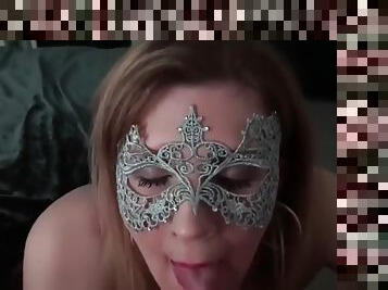 Masked British milf enjoying that dick