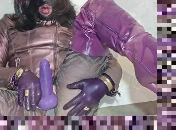 strømpebukse, shemale, amatør, cumshot, transeksuell, cum, sperm, fetisj, latex, melk