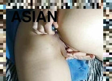 The Asian girl's got all her holes covered