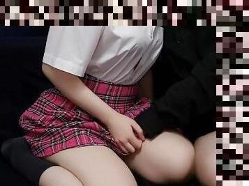 asiático, masturbación, coño-pussy, colegiala-schoolgirl, japonés, primera-vez, hentai, uniforme, desnudando