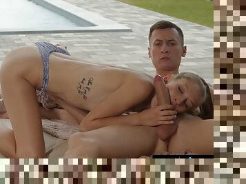 Tiffany Tatum And Charlie Dean - Cutie Babe Gets Her Wet Pussy Fucked By The Pool