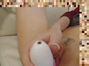 Selfie video: the girl bought a new vibrator