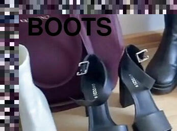 Cum collection on high heels, boots and bags.