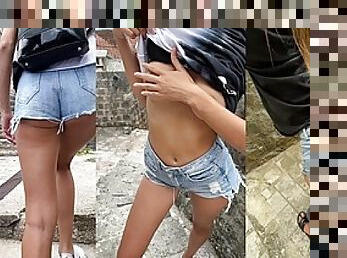 TEEN ALMOST CAUGHT FUCKING IN TOURIST HOTSPOT - RISKY PUBLIC SEX