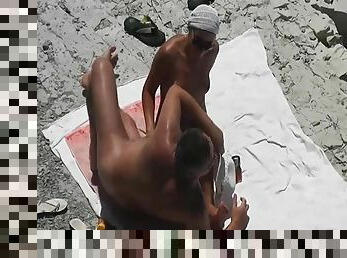 mogli, maturi, seghe, videocamera, spiaggia, voyeur