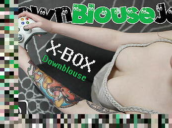 Kloe Kane in Xbox Downblouse - DownblouseJerk