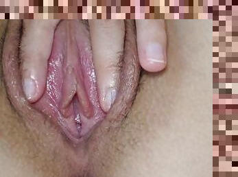 asia, clitoris-bagian-atas-vagina-paling-sensitif, berambut, mastubasi, vagina-pussy, amatir, mainan, permainan-jari, teransang, ketat