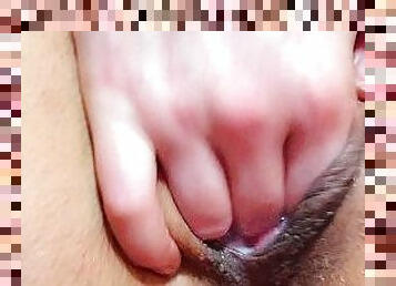 Close up of me fingering and playing with my creamy squirting pussy while I moan and quiver!