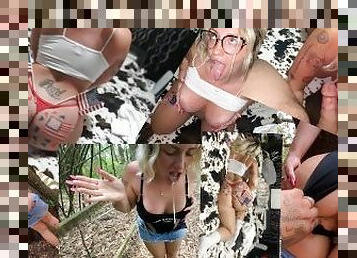 Stepsister Gives Me A BlowJob At A Park Picnic For 4th Of July