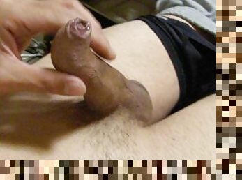 Ejaculation of intrinsic phimosis dick