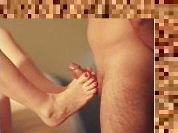 Russian Chick Giving Erotic Foot Job