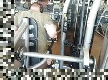 Muscular bear at the gym
