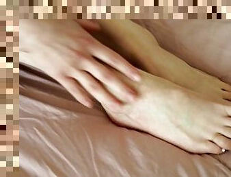 Gentle feet massage with moisturizing balsam