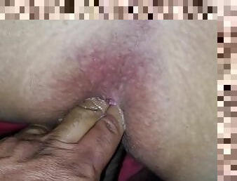 hårig, fitta-pussy, amatör, mogen, creampie, bbw, close-up, rövhål