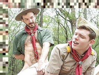 ScoutBoys Hairy scoutmaster seduces and breeds horny twink