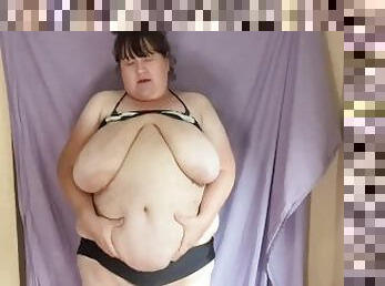 Thick BBW slut shows off her fat body