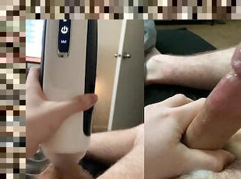 Guy Sticking his FAT BWC inside a tight PUSSY Stroker! [HOT]