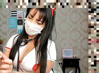 Sexy nurse POV gives blowjob and fucks so good