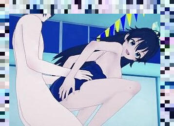 tettone, orgasmi, ragazze-giovani, eruzioni-di-sperma, anime, manga, piscina, innocenti, 3d, bocce