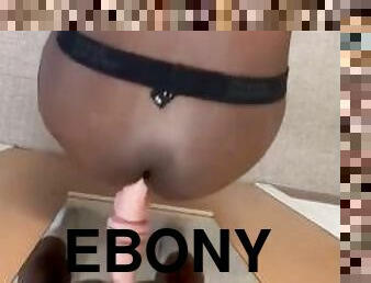 POV pegging sexy ebony college teen