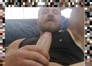 Muscle Daddy jerking his huge cock for me