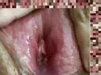 gravid, pussy, amatør, creampie, cum