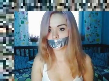 Female tape gagged