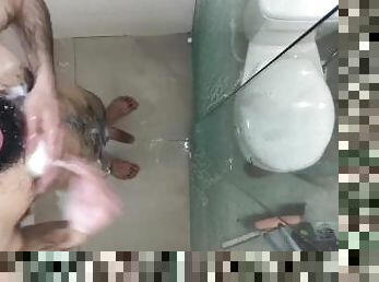 mandi, berambut, amateur, homoseksual, merangsang-dengan-tangan, brazil, pov, fetish, mandi-shower, solo