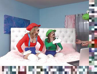 Mario Bros role play perversions lead teen sluts to insane sex
