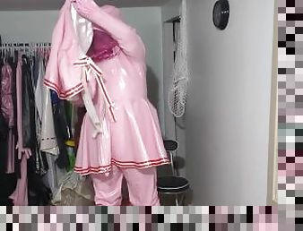 Pink PVC Suit and dress With Breathplay and Vibraitor