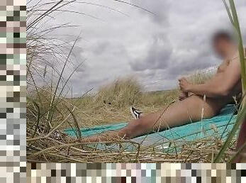 Caught on a uk nude beach with rock hard boner