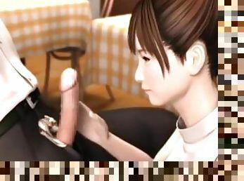 Japanese MILF Public Cafe Blowjob • 3D HENTAI