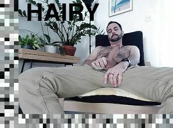 Hot hairy guy - hard masturbation and cumshot