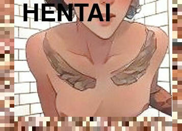 baden, transsexueller, anal-sex, beule-schuss, immens-glied, spielzeug, beule, geile, anime, hentai