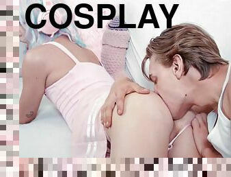 Gamer cosplay trap lavenderboy teased by jock